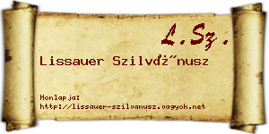 Lissauer Szilvánusz névjegykártya